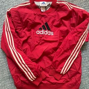 Adidas Red Sweatshirt with White Stripes